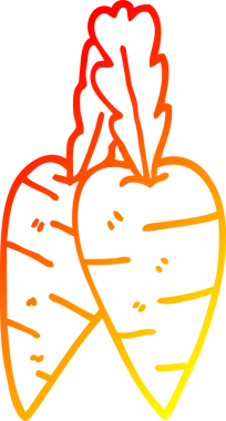 Bir insan tarafından çizilmiş organik havuç çizgi çizimi.