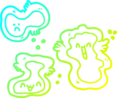 Bir insan tarafından çizilen karikatür hücrelerinin soğuk gradyan çizgileri.