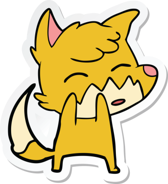 Bir insan tarafından çizilmiş bir tilkinin çıkartması.