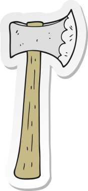 Bir insan tarafından çizilmiş bir baltanın çıkartması.