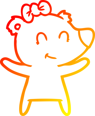 Bir insan tarafından çizilmiş dişi ayı karikatürü.