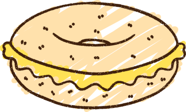 Bir insan tarafından çizilmiş Bagel Tebeşiri