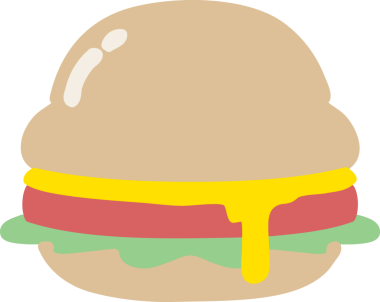 Bir insan tarafından çizilmiş lezzetli bir hamburger.