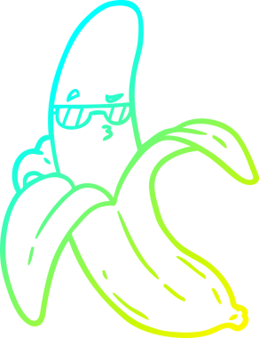 Bir insan tarafından çizilmiş bir muzun soğuk gradyan çizimi