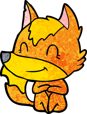 Bir insan tarafından çizilmiş tilki çizgi film karakteri