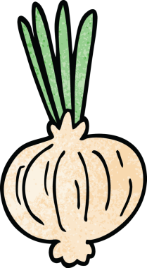 Bir insan tarafından çizilmiş karalama soğanı.