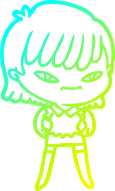 Bir insan tarafından çizilmiş bir karikatür kadın çizimi.