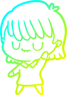 Bir insan tarafından çizilmiş bir karikatür kadın çizimi.