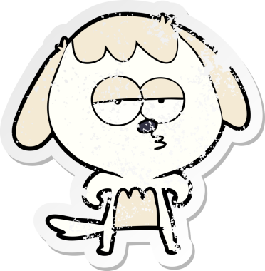 Bir insan tarafından çizilmiş sıkıntılı bir çizgi film çıkartması.