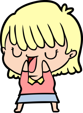 Bir insan tarafından çizilmiş karikatür kadın.