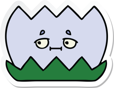 Bir insan tarafından çizilmiş şirin bir nilüfer çiçeğinin çıkartması.