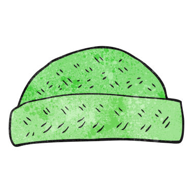 Bir insan tarafından çizilmiş el yapımı çizgi film şapkası.