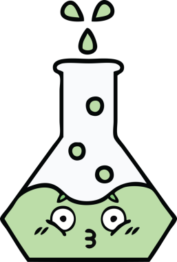 Bir insan tarafından çizilmiş bir deney şişesi çizimi.