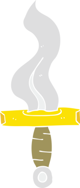 Bir insan tarafından çizilmiş düz renkli çizgi film hançeri