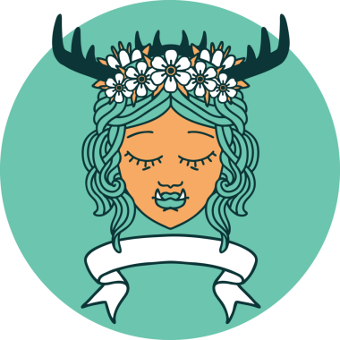 Ork Druid karakterinin bir insan tarafından çizilmiş simgesi