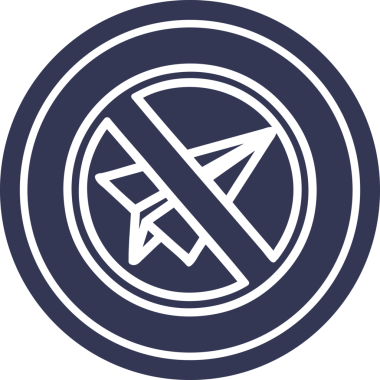 Kağıt uçak yasağı dairesel simge sembolü bir insan tarafından çizildi