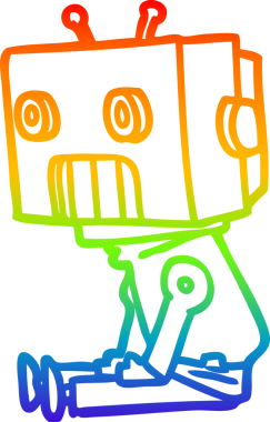 gökkuşağı gradyan çizgisi bir insan tarafından çizilmiş robot çizgi