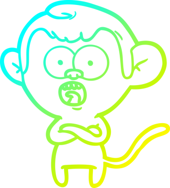 Bir insan tarafından çizilmiş bir çizgi filmin soğuk gradyan çizimi.