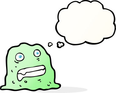 Bir insan tarafından çizilmiş baloncuklu balçık yaratığı.