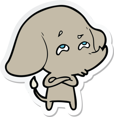 Bir insan tarafından çizilmiş karikatür filinin çıkartması.