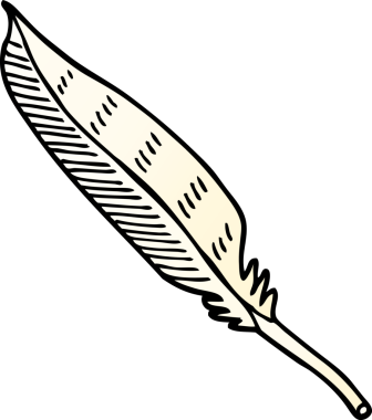 bir insan tarafından çizilmiş vektör gradyan çizim karikatürü tüyü