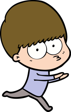 Bir insan tarafından çizilmiş sinirli çizgi film çocuğu.