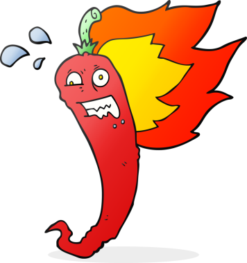 Bir insan tarafından çizilmiş sıcak kırmızı biber çizimi.