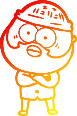 Bir insan tarafından çizilmiş sakallı bir adamın sıcak çizgi çizimi.