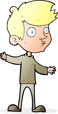 Bir insan tarafından çizilmiş meraklı bir çocuk.