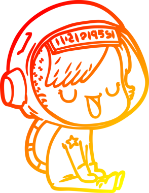 Bir insan tarafından çizilmiş bir astronot kadın çizgi çizimi.