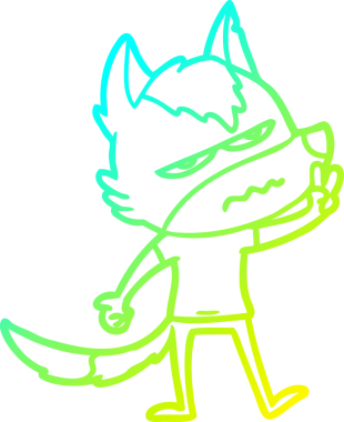 Bir insan tarafından çizilmiş, kızgın bir kurdun soğuk çizgi çizimi.