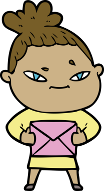 Bir insan tarafından çizilmiş karikatür kadın.