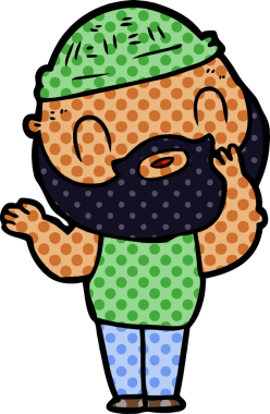 Bir insan tarafından çizilmiş sakallı bir adam.