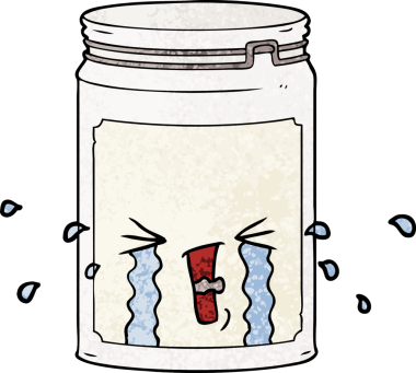 bir insan tarafından çizilmiş cam kavanoz.