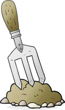 Bir insan tarafından çizilmiş serbest çizim bahçe çatalı.