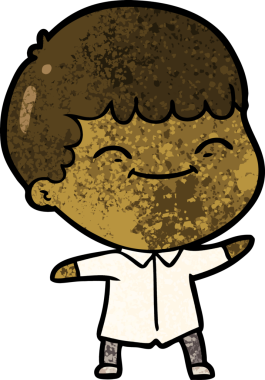 Bir insan tarafından çizilmiş mutlu çocuk çizgi filmi.