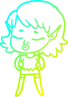 Bir insan tarafından çizilmiş güzel bir elf kızı çizimi.