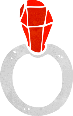 Bir insan tarafından çizilmiş yakut bir yüzük.