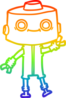 gökkuşağı gradyan çizgisi bir insan tarafından çizilmiş robot çizgi