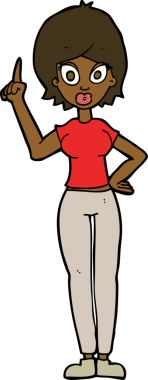 Çizgi filmdeki kadın, bir insan tarafından çizilen noktayı anlatıyor.