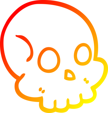 Bir insan tarafından çizilmiş bir karikatür kafatası çizimi