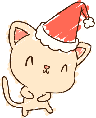 Bir insan tarafından çizilen Noel Kedisi Tebeşiri