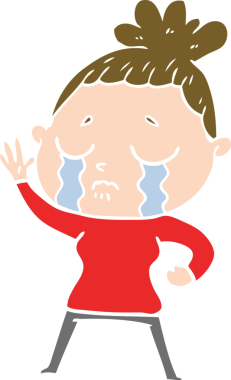 Bir insan tarafından çizilmiş düz renkli karikatür.