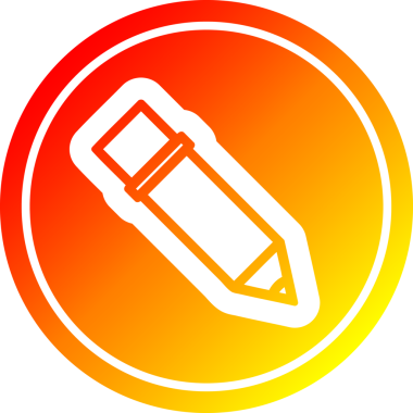 Bir insan tarafından çizilmiş sıcak eğimli basit kalem simgesi