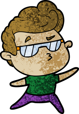 Bir insan tarafından çizilmiş havalı bir çizgi film.