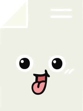 Bir insan tarafından çizilmiş bir kağıt parçasının düz renk retro karikatürü