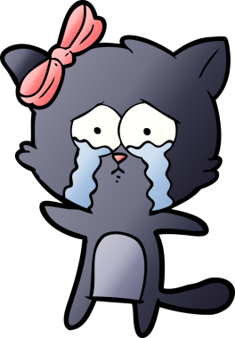 Bir insan tarafından çizilmiş çizgi film kedisi.