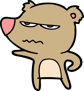 Bir insan tarafından çizilmiş kızgın ayı çizgi filmi.