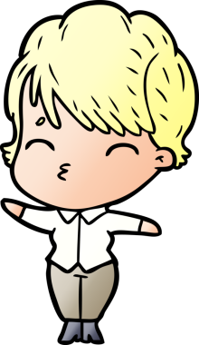 Bir insan tarafından çizilmiş bir çizgi film kadını.