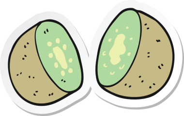 Bir insan tarafından çizilmiş bir çizgi film kivinin çıkartması.